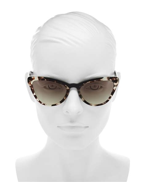 Prada 56mm Cat Eye Sunglasses In Tortoisegray Modesens