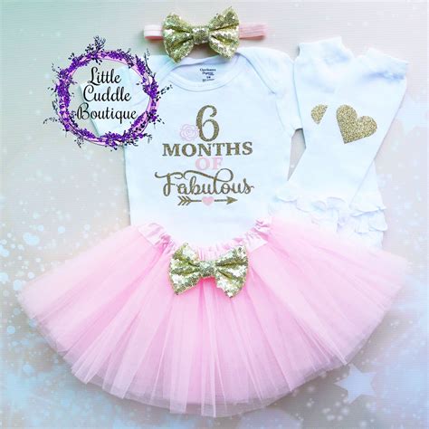 6 Months Of Fabulous Baby Tutu Outfit Little Cuddle Boutique Baby
