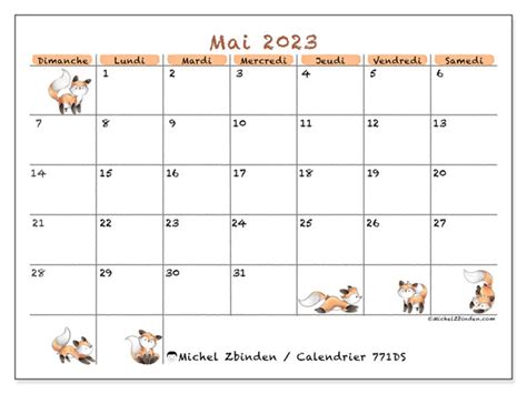 Calendrier Mai 2023 à Imprimer “771ds” Michel Zbinden Mc