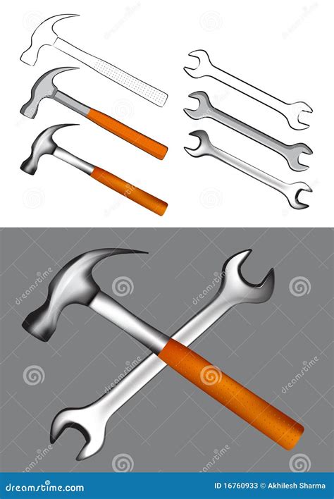 Hammer And Spanner Stock Vector Illustration Of Equipment 16760933