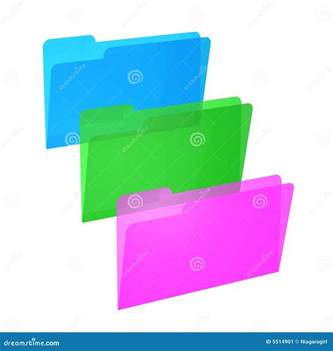 Three File Folders Stock Illustration Illustration Of Blue 5514901