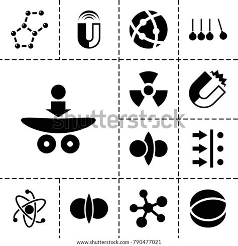 Physics Icons Set 13 Editable Filled Stock Vector Royalty Free