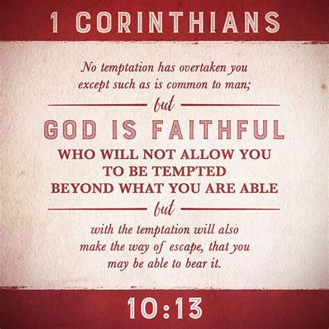 1 Corinthians 1013 English Standard Version Esv Faith In God