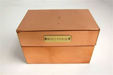Vintage Odi Solid Copper Recipes Box Farmhouse Country Etsy Copper