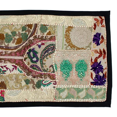Indian Tapestry Antique Handmade Embroidered Patchwork Vintage Wall