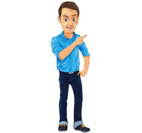 Male Vector Character With Jeans And Blue Shirt Vector Characters