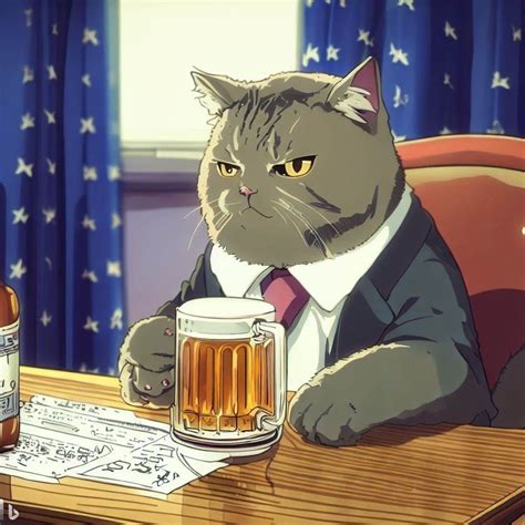 Beer Drinking Cat Potus