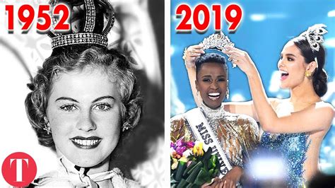The Miss Universe Beauty Pageants Throughout History Youtube