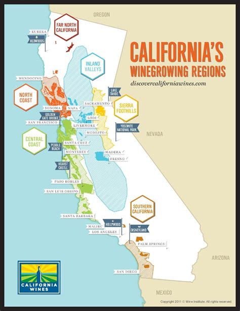 California Wine Map Wine Bottle