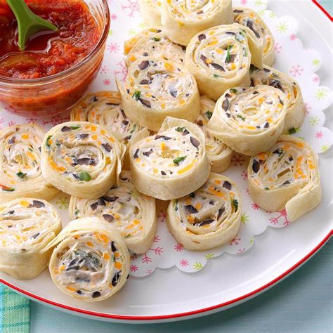 Prep the spicy, tart dipping sauce ahead to give the flavors time to meld. Appetizer Tortilla Pinwheels Recipe | Taste of Home