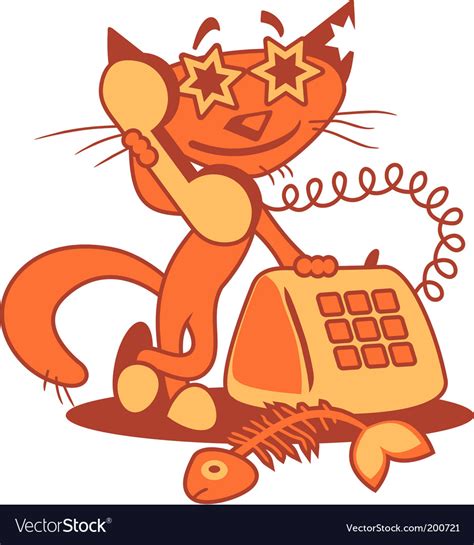 Cartoon phone cat vector by zitramon - Image #200721 - VectorStock