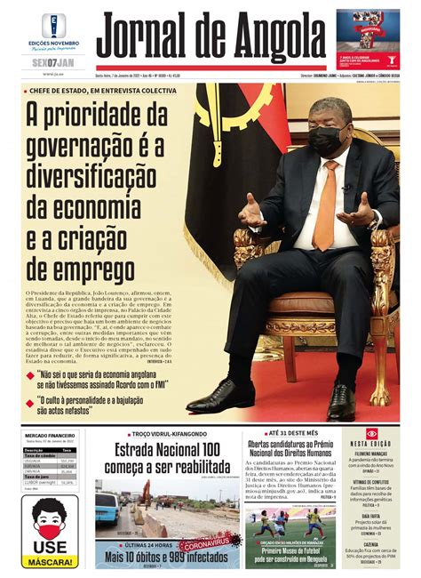 Jornal De Angola Sexta 07 De Janeiro De 2022