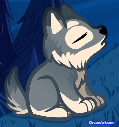 Come join and follow us to learn how to draw. How to Draw a Howling Wolf For Kids, Step by Step, Animals ...