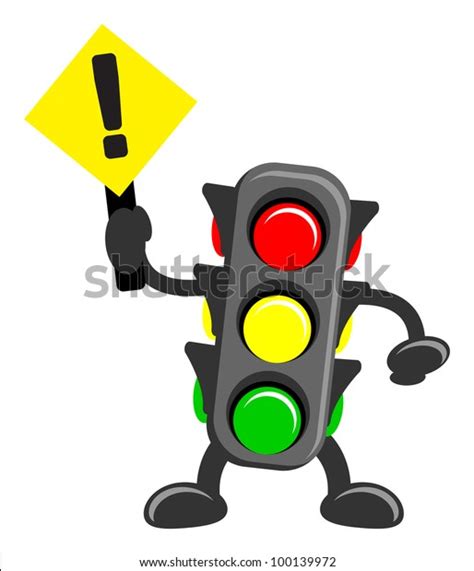Illustration Traffic Light Cartoon Traffic Sign Stock Vector Royalty