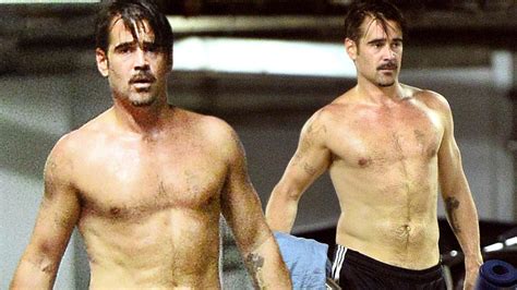 colin farrell is shirtless and sweaty post his yoga workout see the pics