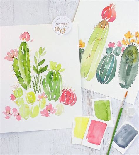 Learn To Paint Watercolor Cacti And Succulents Watercolor Painting
