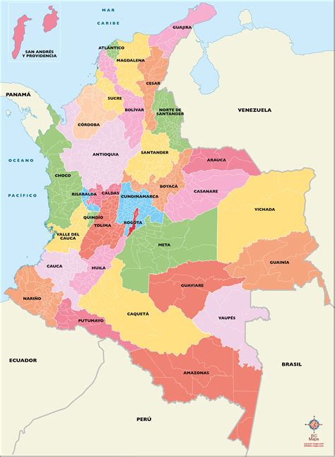 Colombia Political Map Eps Illustrator Map Vector World Maps Porn Sex