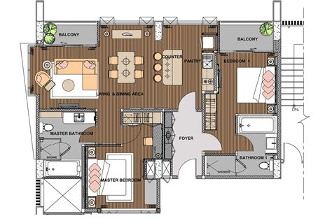 Two Bedroom Suite Floor Plan Layout The Park Nine Suvarnabhumi