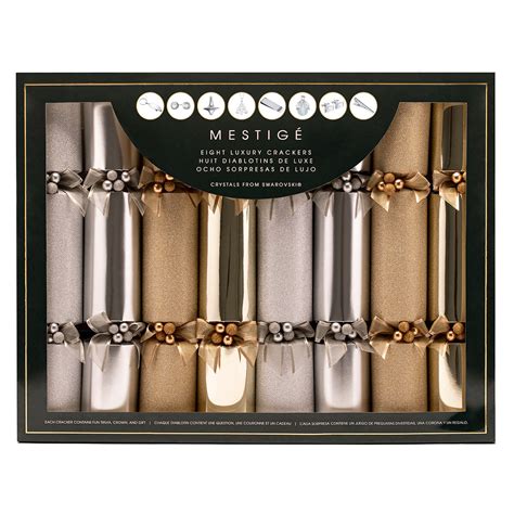 Mestigé Luxury Christmas Crackers In Silver And Gold Co