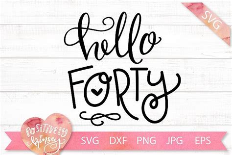 Download 40th Birthday SVG DXF PNG JPG EPS Hello Forty Hello 40 Age ...
