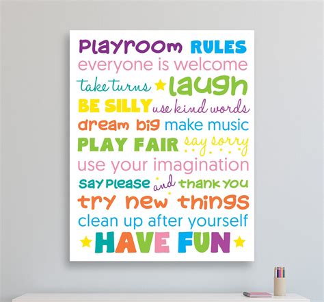 Playroom Rules Printable Playroom Rules Instant Download Etsy