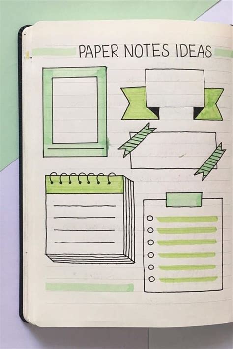 An Open Notebook With Paper Notes On It And Arrows Pointing To Each
