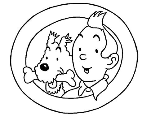 Happy Tintin Coloring Page Free Printable Coloring Pages For Kids