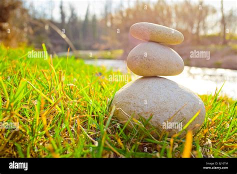 Stacked Stones In Nature Stock Photo Alamy