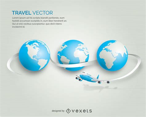 Airplane Traveling Globe Vector Download