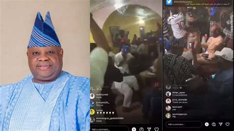 Moment Osun Governor Elect Ademola Adeleke Prostrates To Davidos Dad After Being Declared