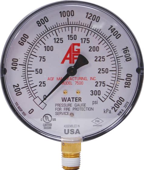 Pressure Gauge Ul Listed Fm Approved Model 7500 Agf Mfg