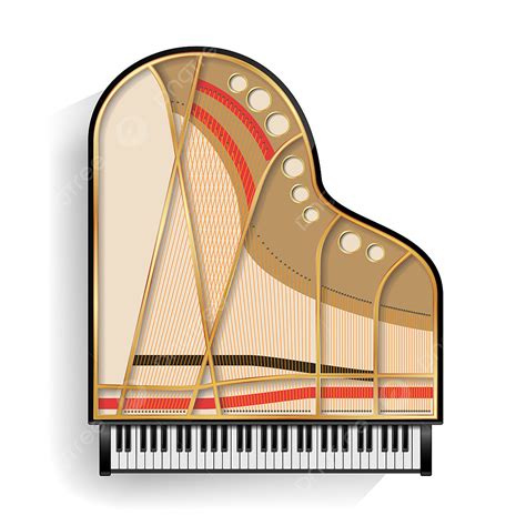 Gambar Grand Piano Dibuka Vektor Realistis Hitam Grand Piano Tampilan Atas Alat Musik Ilustrasi