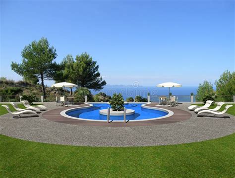 Terrace With Swimming Pool Stock Image Image Of Luxury 26216275