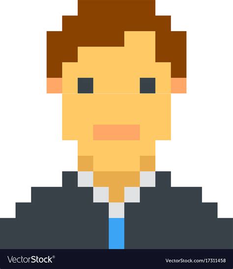 Pixel Avatar Male Cartoon Retro Game Style Vector Image