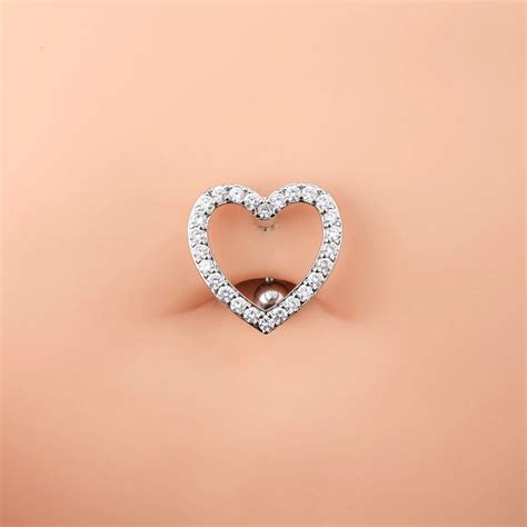 Punk Heart Belly Button Ring Surgical Steel Bar Barbell Navel Piercing Sexy Piercing Jewelry