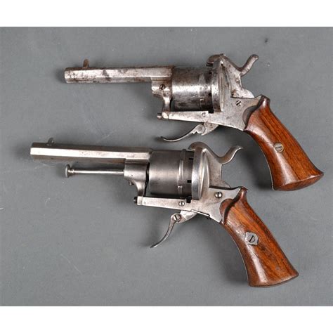 Pr Of Belgian Pinfire 6 Shot Revolvers