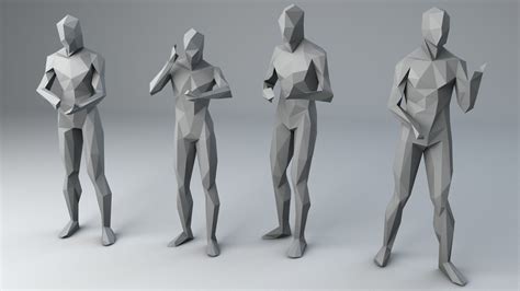 Lowpoly Human Characters Bundle D Model Character Design Low
