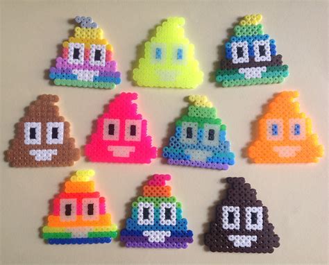 My Emoji Rainbow 💩😝 Hama Beads Perler Bead Emoji Hama Beads Patterns