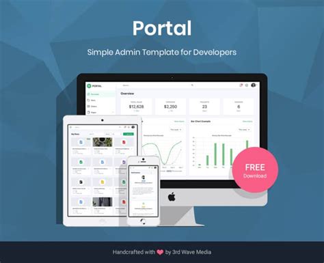 Portal Free Bootstrap Admin Dashboard Template For Developers Ux Centred Bootstrap