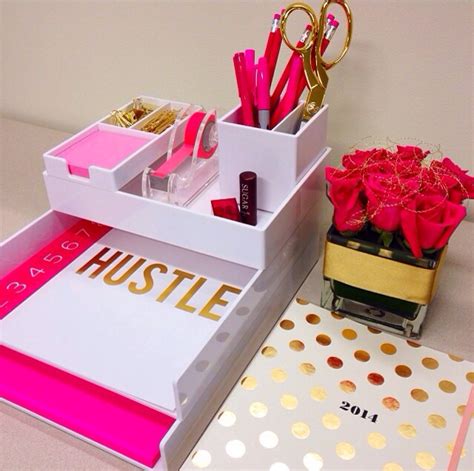 Inspiration For Office Decor Pink And Gold Desk Stlying Office Crafts