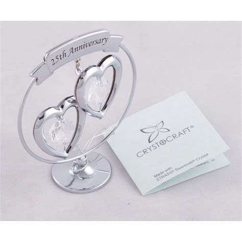 Find traditional and modern silver anniversary gifts. Crystocraft Keepsake Gift Ornament - 25th Silver Wedding ...