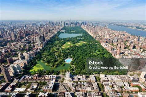 Aerial Shot Of Central Park Manhattan New York Stock Photo Download