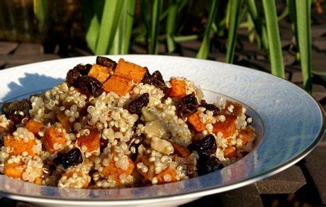 4 fresh ripe plums, sliced. Fall Quinoa Salad with Sweet Potatoes, Walnuts, and Raisins | Raisin recipes, Salad with sweet ...