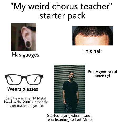 My Weird Chorus Teacher Starter Pack Rstarterpacks