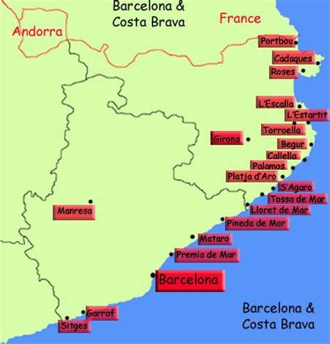Mapa De Barcelona Zona Costeira Mapa De Mapa De Barcelona Zona
