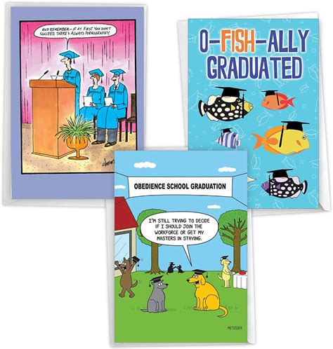 Nobleworks Assortment Pack Of 3 Funny Graduation Greeting
