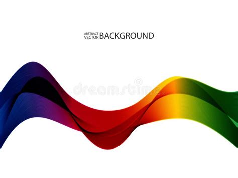 Abstract Colorful Wave Lines Flowing Isolated On White Background