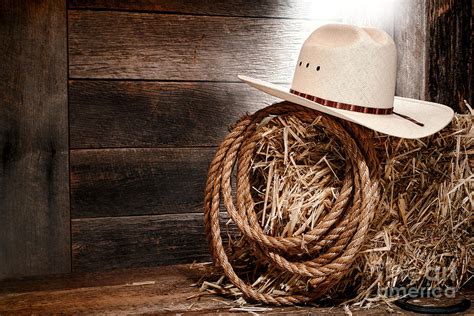 Cowboy Hat On Hay Bale Photograph By Olivier Le Queinec