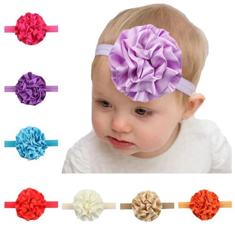 Mhssun 10pcs Satin Flower Baby Child Hairbands Headpieces Fashion