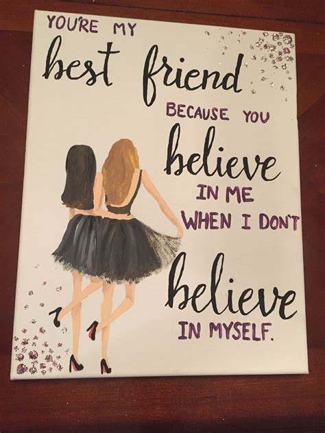 Canvas For Best Friend Quote Painting Diy Diy T For Bff